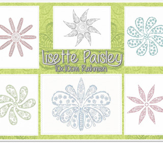 Stick Datei - Lisette Paisley Stickdatei - klein (ab 10x10cm) - Regenbogenbuntes